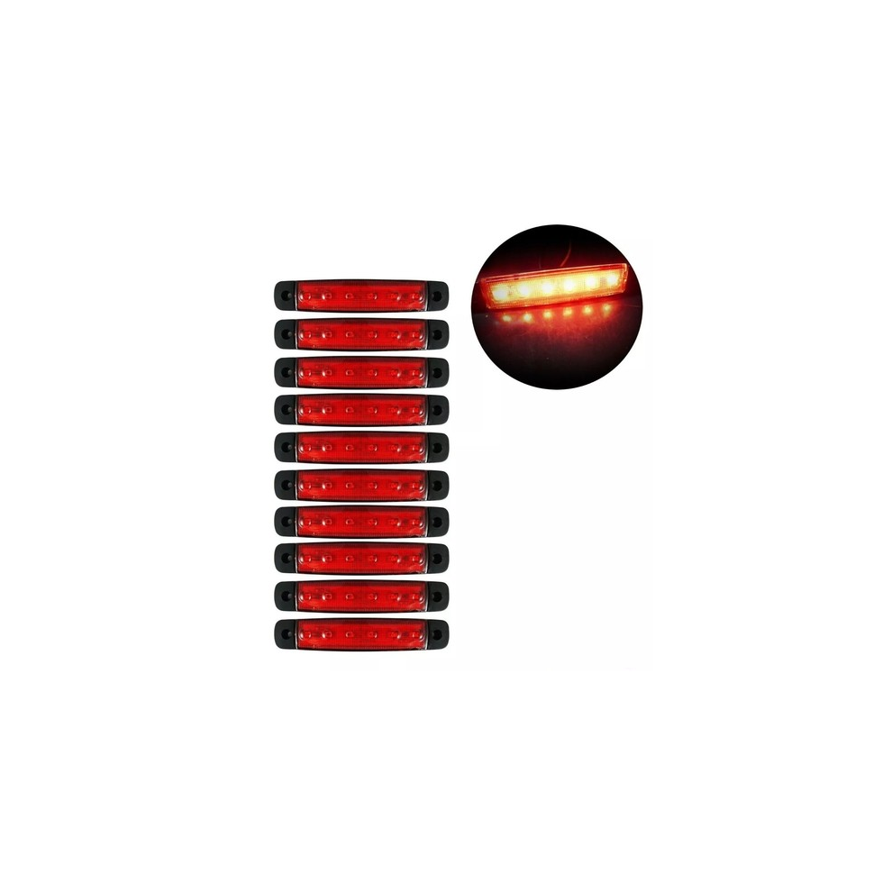 10X 6 Led Side Rear Marker Indicators Lights Lamp Truck Trailer Bus 24V Red 00000085125308