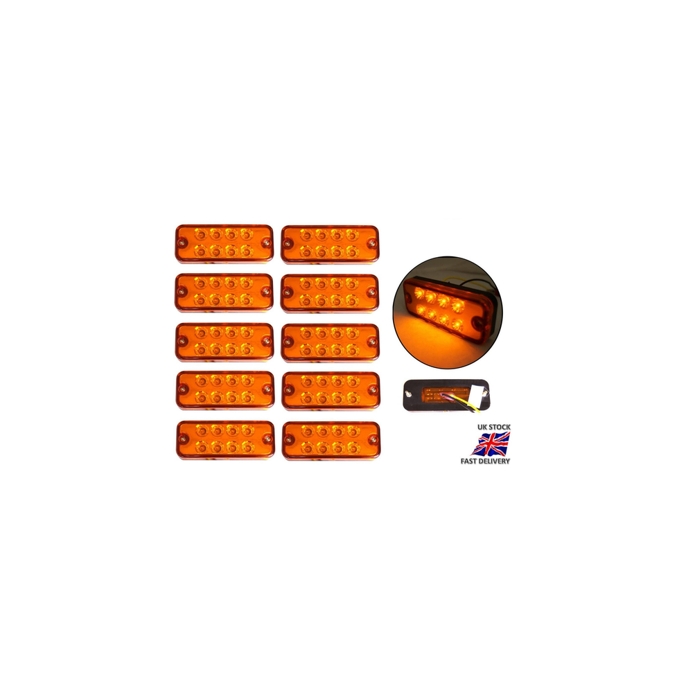 10X 8 Led Front Side 12V Marker Lights Truck Lorry Trailer Amber/Orange 47145825