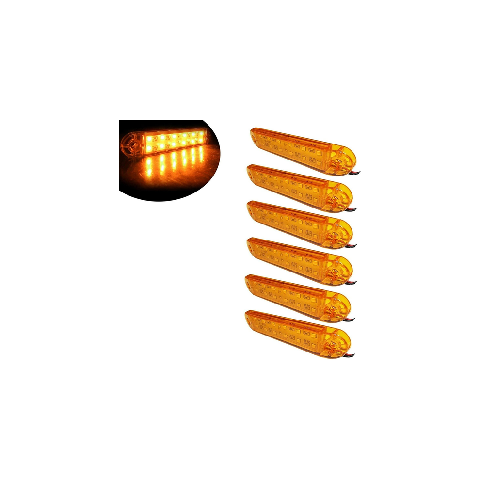 Six 5Â Led Side Marker Indicators Lights Truck Trailer Bus 12 Volt Orange/Amber 47547735