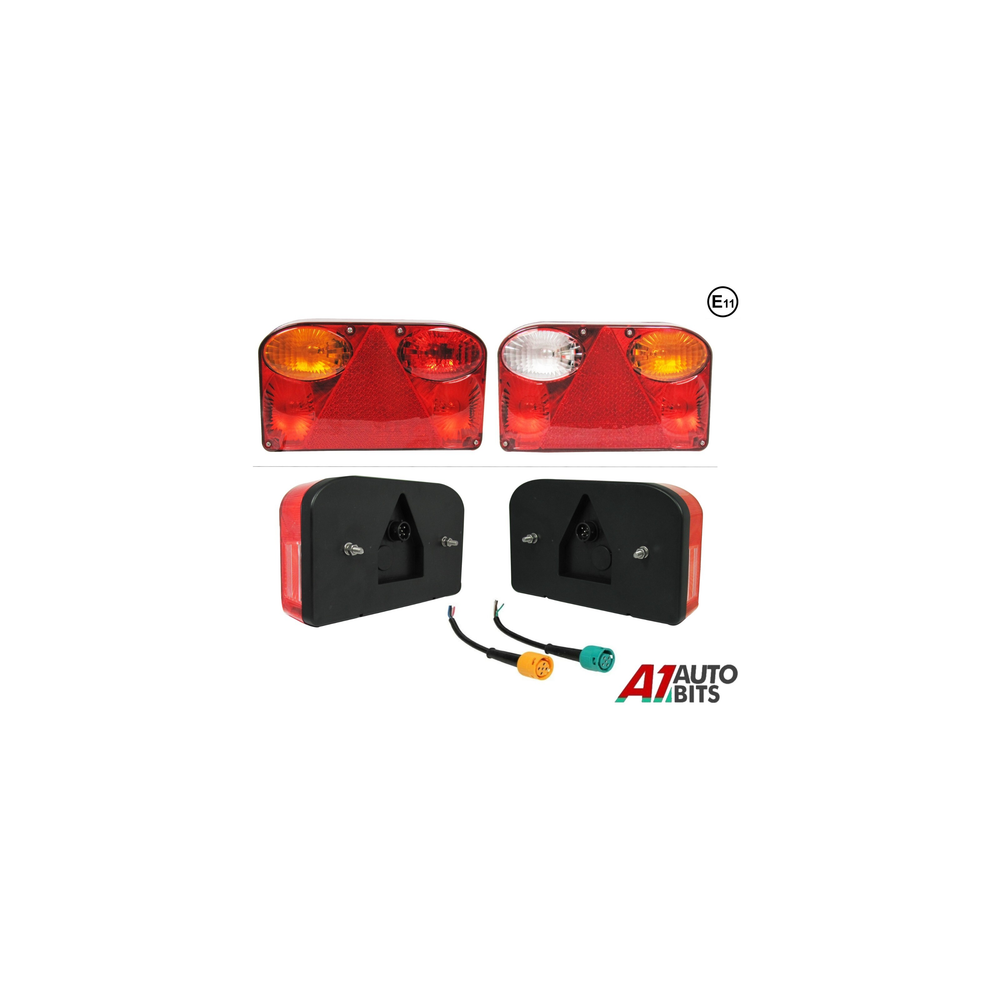 Pair Of 12V Rear Tail Lights Lamps 7 Functions Trailer Caravan Truck Lorry Emark 11693727