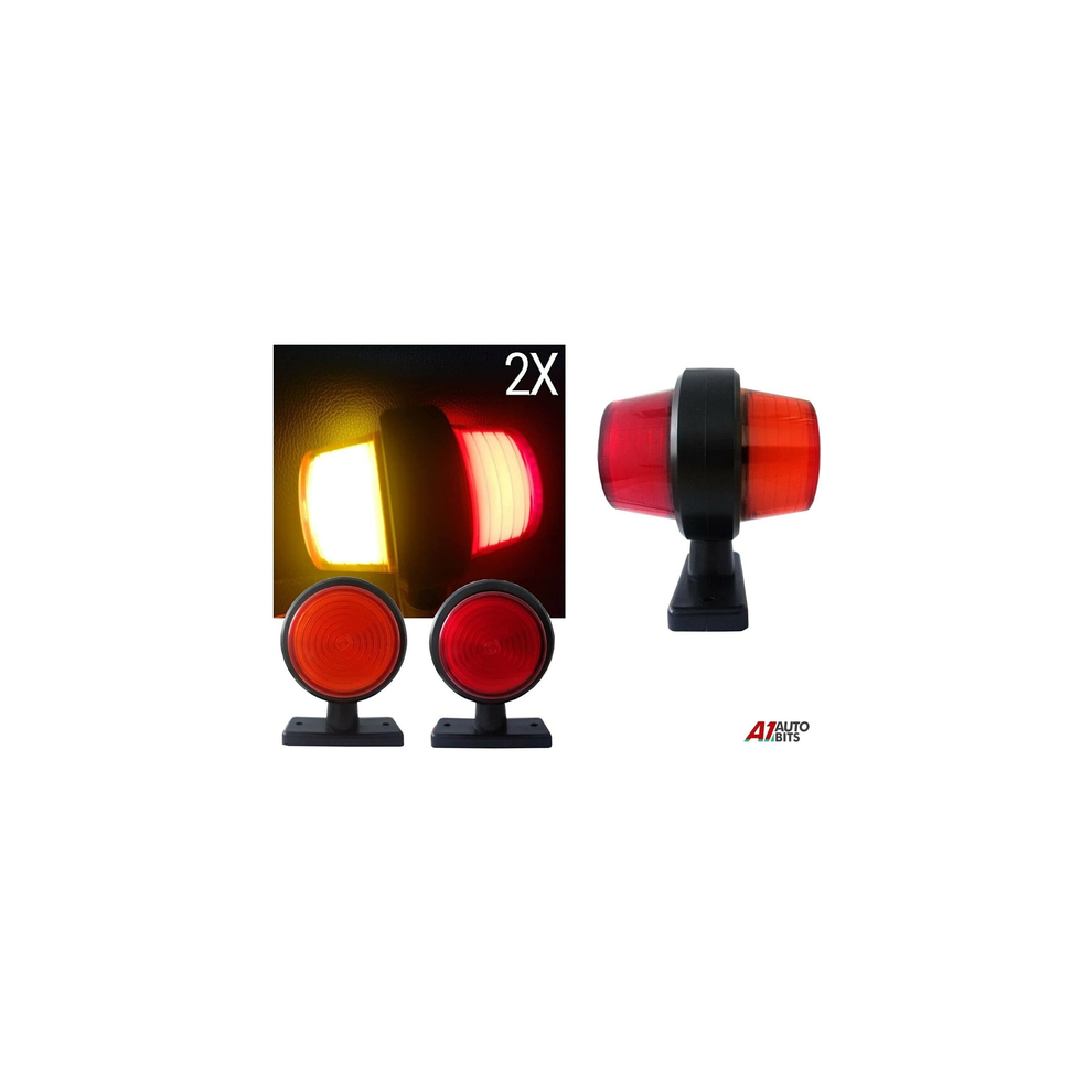 2X Led Neon Outline Side Rubber Marker Lights / Trailer Truck 12-24V Red/Amber 32717761