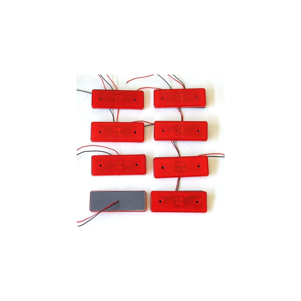 Led 8 Pcs 24V Rear Tail Side Marker Indicator Truck Lorry Trailer E13 Red/Light 00000088257310