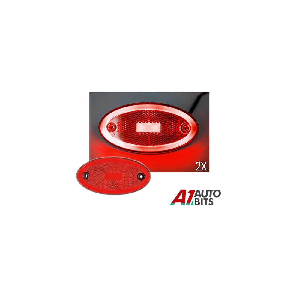Side 16 Led Rear Tail Marker Lights Oval X2 12V 24V Neon Trailer Truck Lorry Red 00000066960751