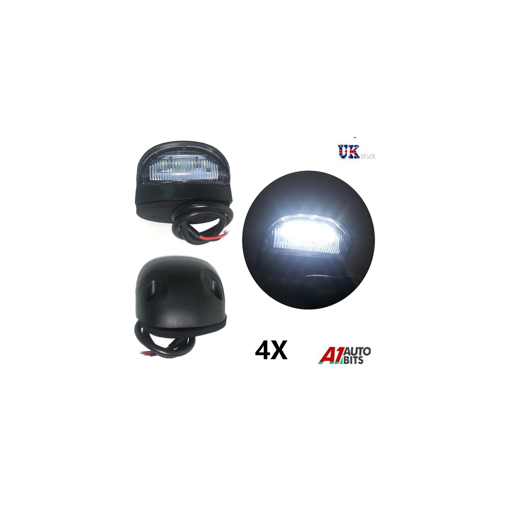 4 Pcs 4 Led License Number Plate Lights Lamps For Lorry Van Trailer Camper 12V 96298398