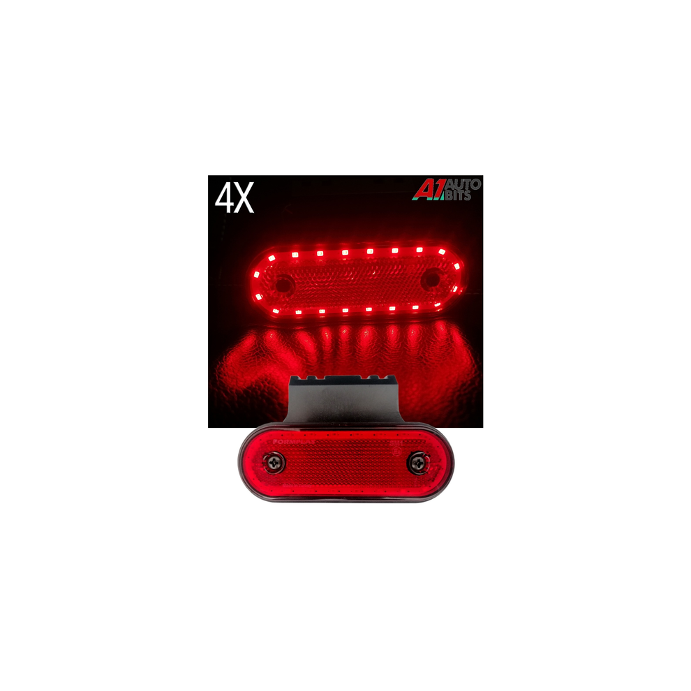 4X 12V 24V Marker Side Tail Led Lights Trailer Truck Lorry Camper Van Bus Red 31934237