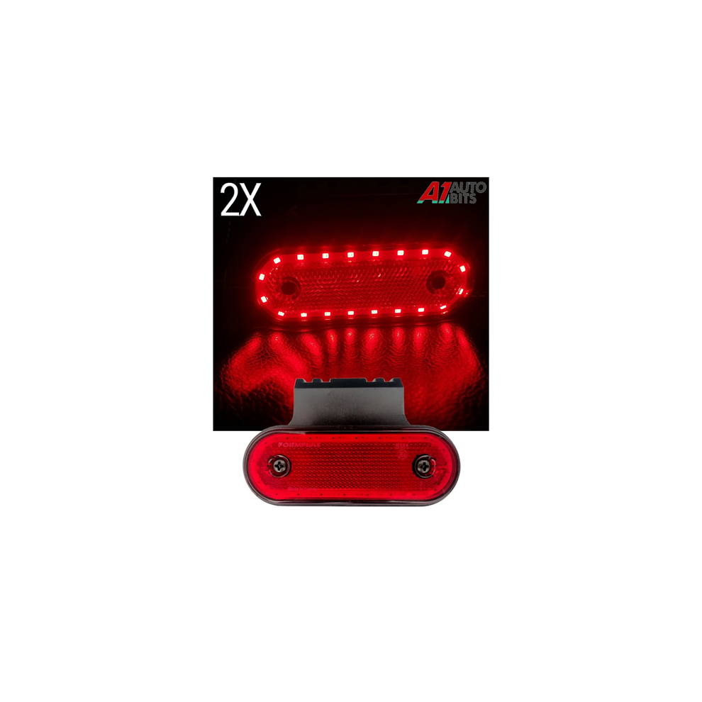 2X 12V 24V Marker Side Tail Led Lights Trailer Truck Lorry Camper Van Bus Red 00000079804226