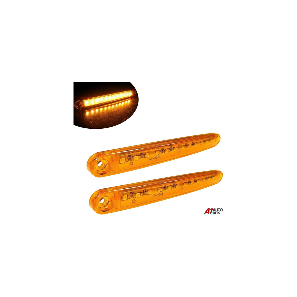 2X Side Outline Marker 12 Led Signal Lights For Truck Trailer Chassis 24V Amber 83492419