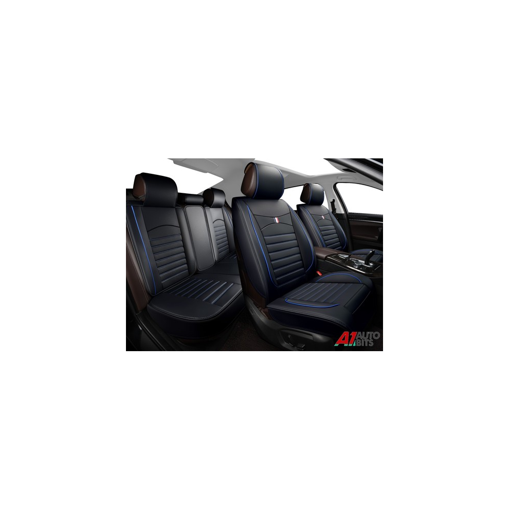 Leatherette Full Set Car Seat Covers For Ford Focus Kuga Puma Fiesta Blue/Black 00000051534660