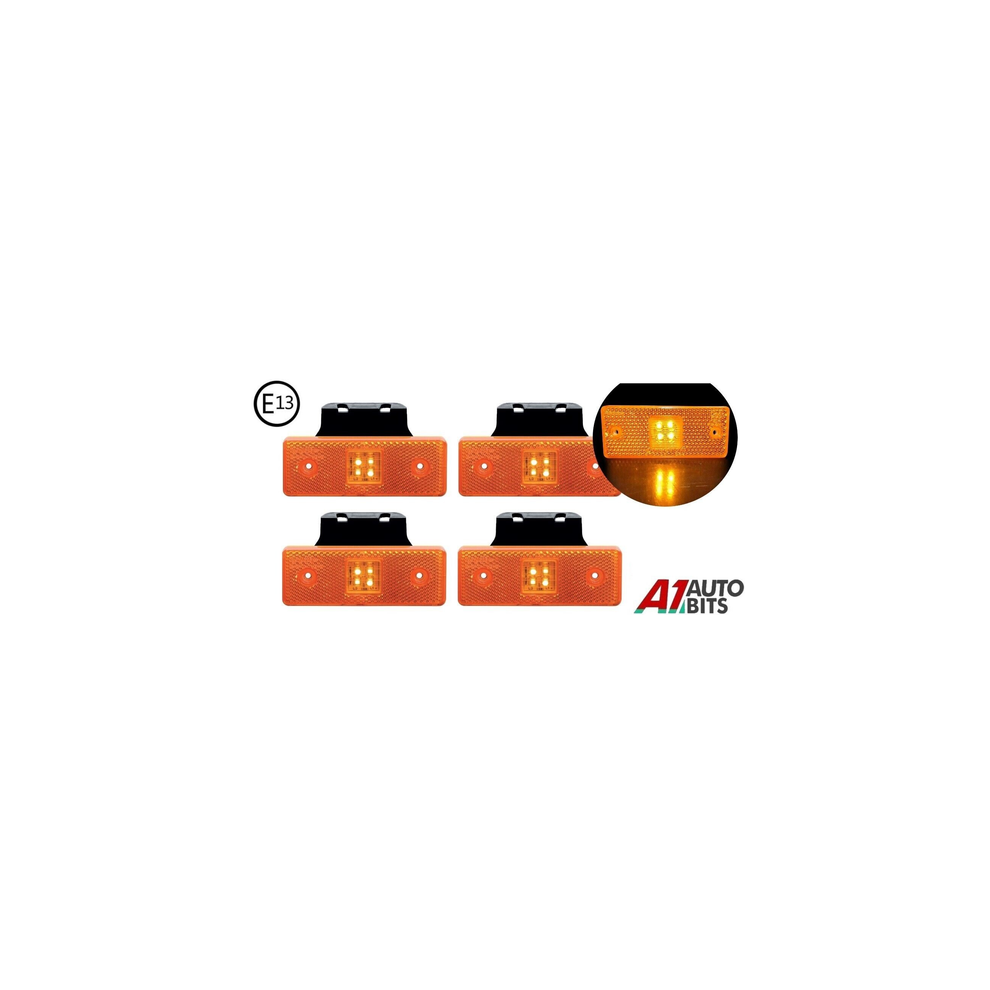 4 Pcs Led Lamp Indicator Side Marker 12V Truck Trailer Van Orange/Amber/Light 50775842