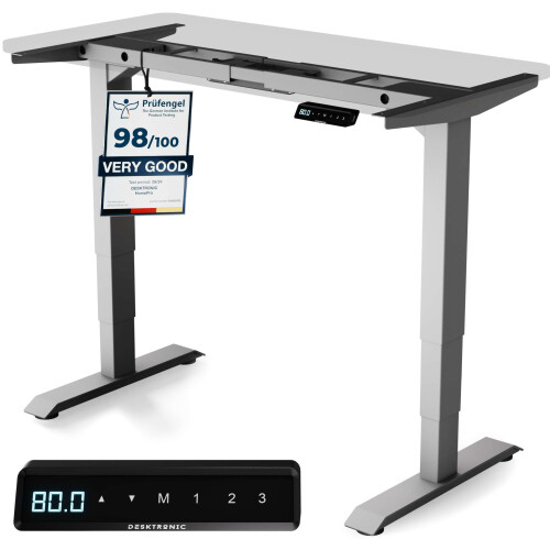 (Grey) Electric standing desk frame HomePro - Height adjustable - Double engine - Smart control
