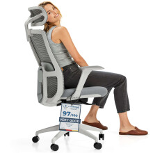 (Grey) Office chair Desktronic SitOne - 4D armrests - 6 adjustment points - BIFMA certificate