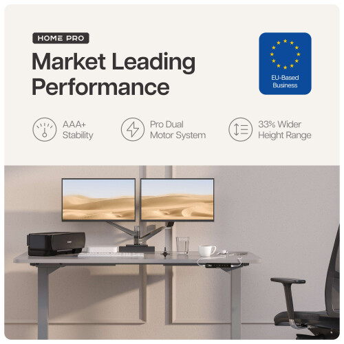 (Grey) Electric standing desk frame HomePro - Height adjustable - Double engine - Smart control 1