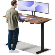 (160x80cm, Black/Walnut) Standing desk Desktronic HomeOne - 160x80cm - Height adjustable - Electric - Double engine - Smart control