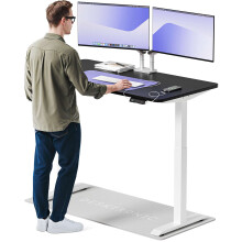 (140x70cm, White/Black) Standing desk Desktronic HomeOne - 140x70cm - Height adjustable - Electric - Double engine - Smart control