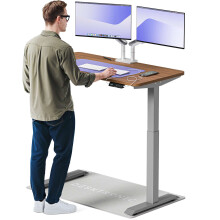 (120x60cm, Grey/Walnut) Standing desk Desktronic HomeOne - 120x60cm - Height adjustable - Electric - Double engine - Smart control