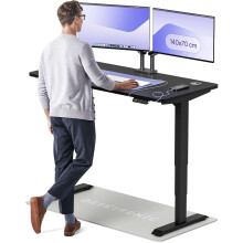 (140x70cm, Black/Black) Standing desk Desktronic HomePro - 140x70cm - Height adjustable - Electric - Double engine - Smart control
