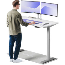 (140x70cm, Grey/White) Standing desk Desktronic HomeOne - 140x70cm - Height adjustable - Electric - Double engine - Smart control