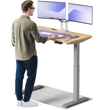 (120x60cm, Grey/Oak) Standing desk Desktronic HomeOne - 120x60cm - Height adjustable - Electric - Double engine - Smart control