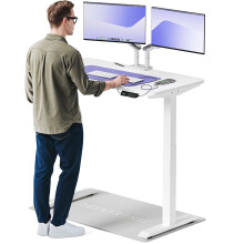 (120x60cm, White/White) Standing desk Desktronic HomeOne - 120x60cm - Height adjustable - Electric - Double engine - Smart control
