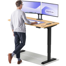 (140x70cm, Black/Oak) Standing desk Desktronic HomePro - 140x70cm - Height adjustable - Electric - Double engine - Smart control