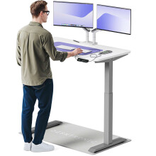 (120x60cm, Grey/White) Standing desk Desktronic HomeOne - 120x60cm - Height adjustable - Electric - Double engine - Smart control