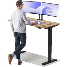 (140x70cm, Oak/Black) Standing desk Desktronic HomePro - 140x70cm - Height adjustable - Electric - Double engine - Smart control