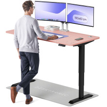 (160x80cm, Black/Pink) Standing desk Desktronic HomePro - 160x80cm - Height adjustable - Electric - Double engine - Smart control
