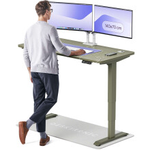 (140x70cm, Green/Green) Standing desk Desktronic HomePro - 140x70cm - Height adjustable - Electric - Double engine - Smart control