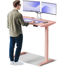 (120x60cm, Pink/Pink) Standing desk Desktronic HomeOne - 120x60cm - Height adjustable - Electric - Double engine - Smart control