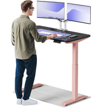 (120x60cm, Pink/Black) Standing desk Desktronic HomeOne - 120x60cm - Height adjustable - Electric - Double engine - Smart control