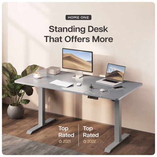 (Grey) Electric standing desk frame HomeOne - Height adjustable - Double engine - Smart control 1