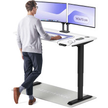 (140x70cm, Black/White) Standing desk Desktronic HomePro - 140x70cm - Height adjustable - Electric - Double engine - Smart control