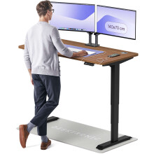 (140x70cm, Black/Walnut) Standing desk Desktronic HomePro - 140x70cm - Height adjustable - Electric - Double engine - Smart control