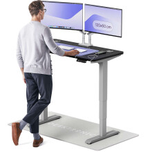 (120x60cm, Grey/Black) Standing desk Desktronic HomePro - 120x60cm - Height adjustable - Electric - Double engine - Smart control