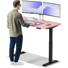 (140x70cm, Black/Pink) Standing desk Desktronic HomeOne - 140x70cm - Height adjustable - Electric - Double engine - Smart control