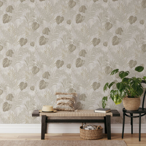 Muriva Phelan Leaf Vinyl Wallpaper Muriva 1