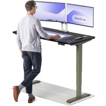 (140x70cm, Green/Black) Standing desk Desktronic HomePro - 140x70cm - Height adjustable - Electric - Double engine - Smart control
