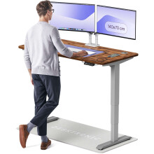 (140x70cm, Walnut/Grey) Standing desk Desktronic HomePro - 140x70cm - Height adjustable - Electric - Double engine - Smart control