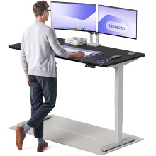 (160x80cm, Grey/Black) Standing desk Desktronic HomePro - 160x80cm - Height adjustable - Electric - Double engine - Smart control