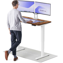 (120x60cm, Walnut/White) Standing desk Desktronic HomePro - 120x60cm - Height adjustable - Electric - Double engine - Smart control