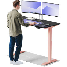 (140x70cm, Pink/Black) Standing desk Desktronic HomeOne - 140x70cm - Height adjustable - Electric - Double engine - Smart control