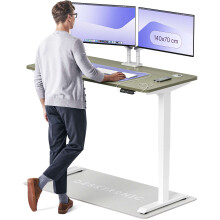 (140x70cm, White/Green) Standing desk Desktronic HomePro - 140x70cm - Height adjustable - Electric - Double engine - Smart control