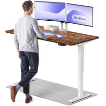 (160x80cm, Walnut/White) Standing desk Desktronic HomePro - 160x80cm - Height adjustable - Electric - Double engine - Smart control