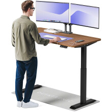(140x70cm, Black/Walnut) Standing desk Desktronic HomeOne - 140x70cm - Height adjustable - Electric - Double engine - Smart control