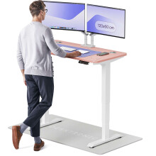 (120x60cm, White/Pink) Standing desk Desktronic HomePro - 120x60cm - Height adjustable - Electric - Double engine - Smart control