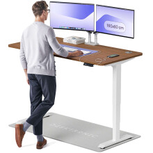 (160x80cm, White/Walnut) Standing desk Desktronic HomePro - 160x80cm - Height adjustable - Electric - Double engine - Smart control