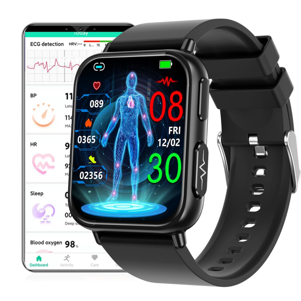 Digikuber Smart Watch Ekg, 1.91 Inch Waterproof Smartwatch With Ecg, Blood Pressure, Spo2, Heart Rate, Body Temperature, Messages And Call Reminder 680306327744