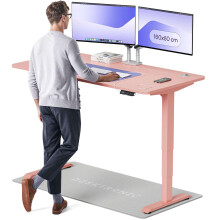 (160x80cm, Pink/Pink) Standing desk Desktronic HomePro - 160x80cm - Height adjustable - Electric - Double engine - Smart control