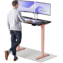 (120x60cm, Pink/Black) Standing desk Desktronic HomePro - 120x60cm - Height adjustable - Electric - Double engine - Smart control