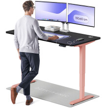 (160x80cm, Pink/Black) Standing desk Desktronic HomePro - 160x80cm - Height adjustable - Electric - Double engine - Smart control